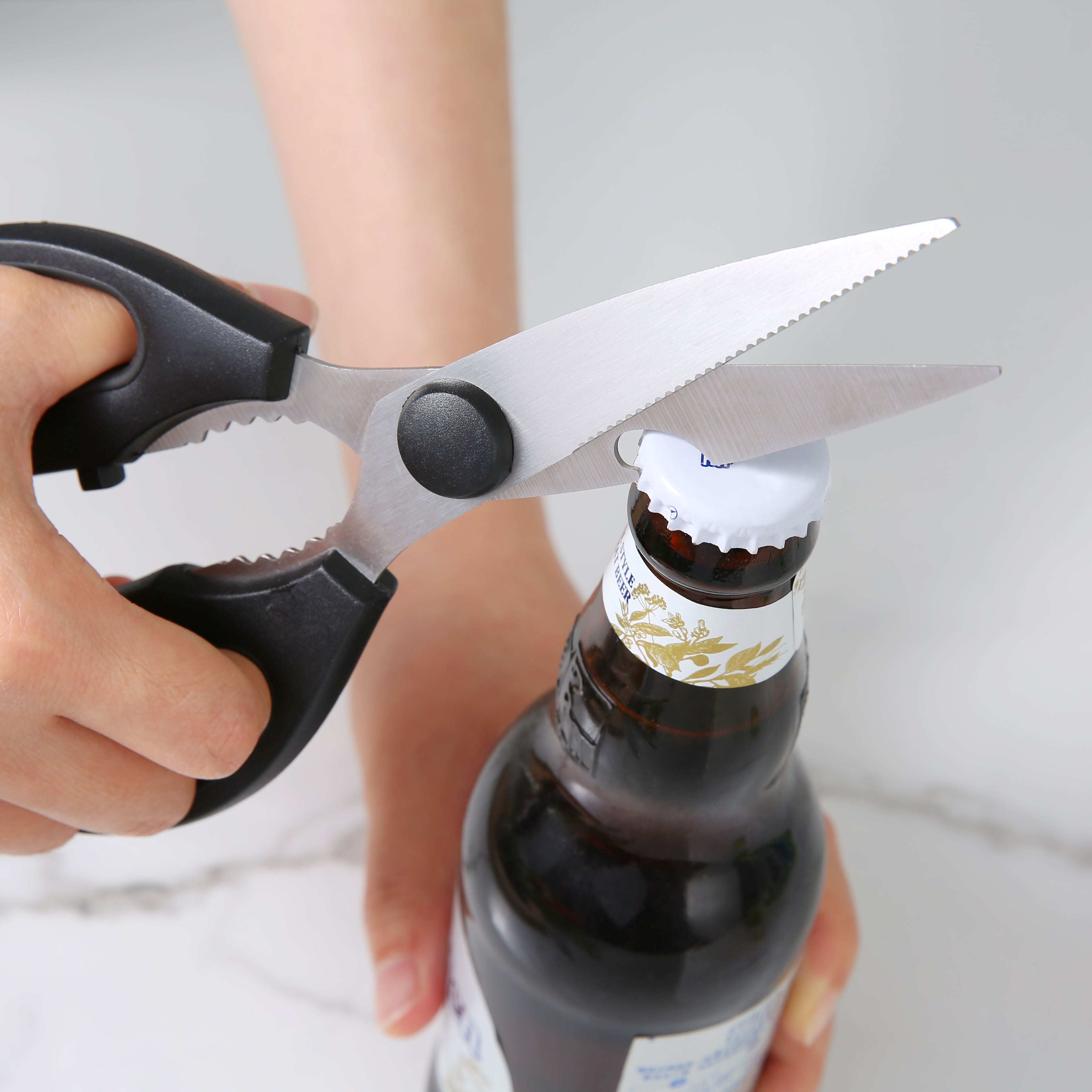 Ergonomic Manual Stainless Steel Multi-Purpose Kitchen Shears with Grip 1 Each - Multi-Functional Manual Food Chopper & Slicer Detail