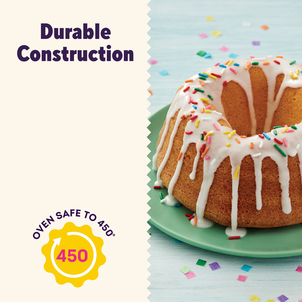 Ergonomic Manual Everyday Non-Stick Bundt Cake Pan 9.51" Fluted Tube Baking Pan, Packaging May Vary - Innovative Kitchen Helper for Modern Cooking Detail
