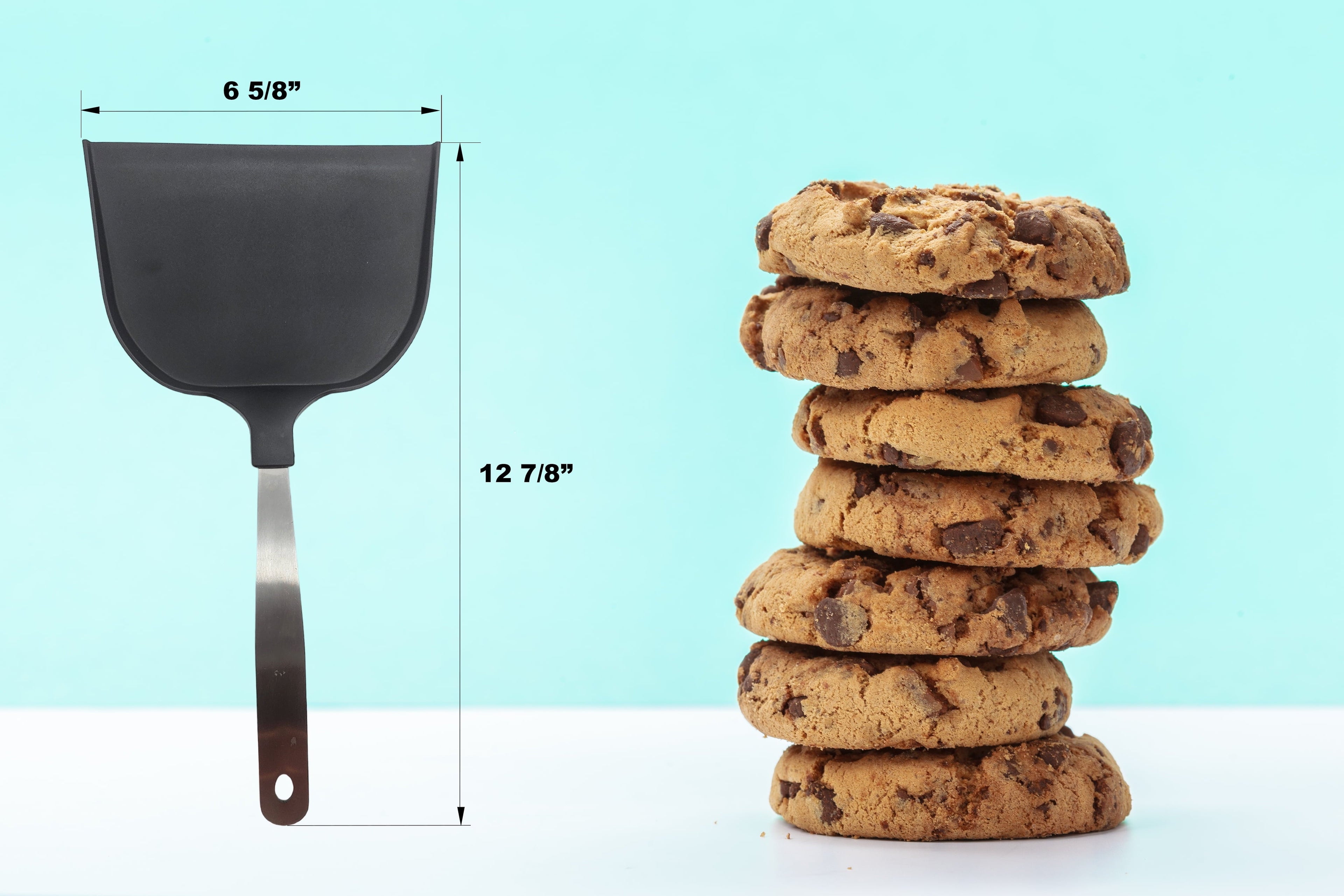 Heavy Duty Jumbo Baking 12.8 in Stainless Steel Nylon Kitchen Spatula - High-Precision Culinary Tool for Baking & Cooking Detail