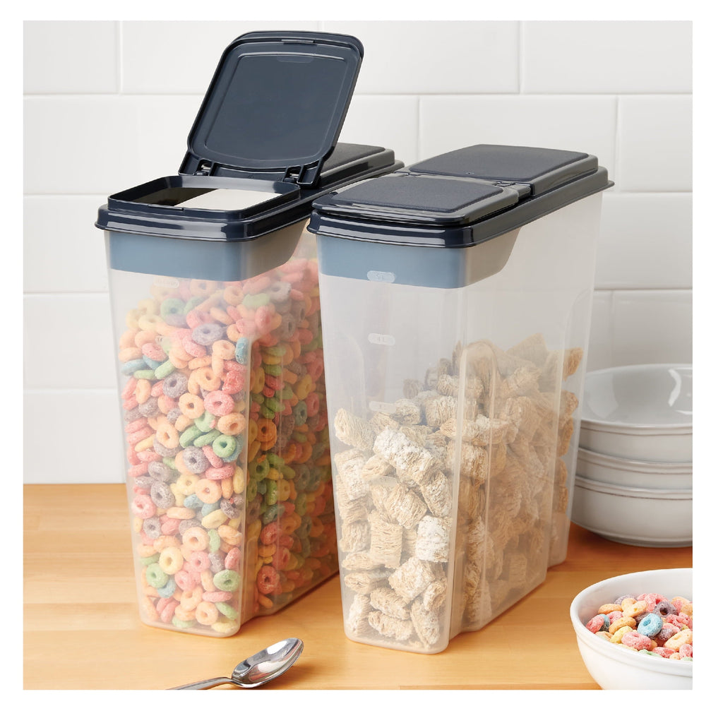 Sweet Treat Shaped 2-Pack Plastic Cereal Keeper Storage Containers, Kitchen Pantry Organizer Canisters for Cereal and Dry Food... - Playful Star & Heart Shaped Geometric NeeDoh Detail