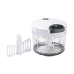 Premium Kitchen 1qt Quick Pull Chopper, BPA free , SS Blades, Food Contact Safe Material , White & Grey, Weight 320g - Kitchen Gadget Tool for Quick Food Prep Detail