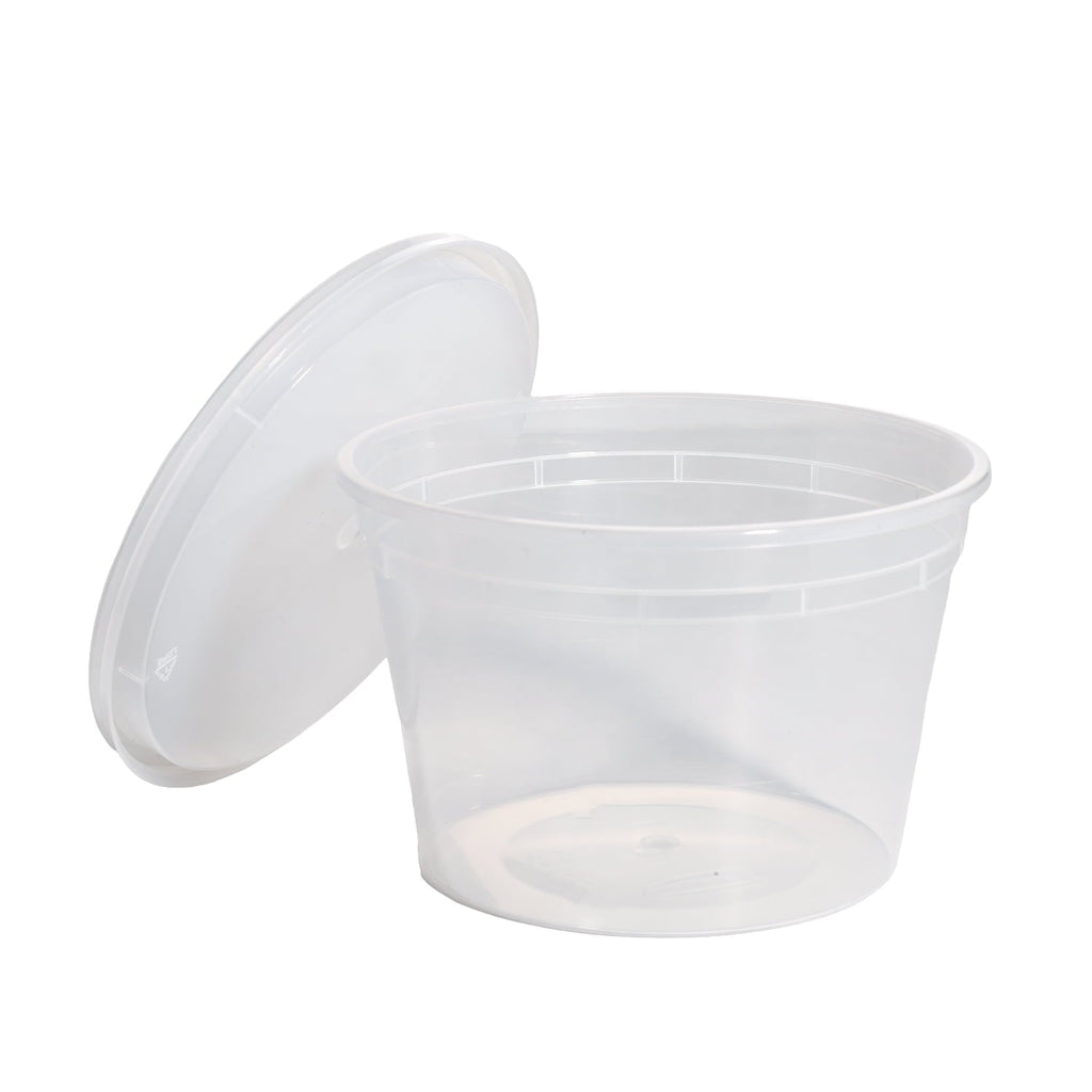 Deliciously Squishy 40 Piece 16oz Plastic Deli Container, Ideal Use for Meal Prep and Batch Cooking - Deliciously Soft Cupcake Sensory Glob Detail