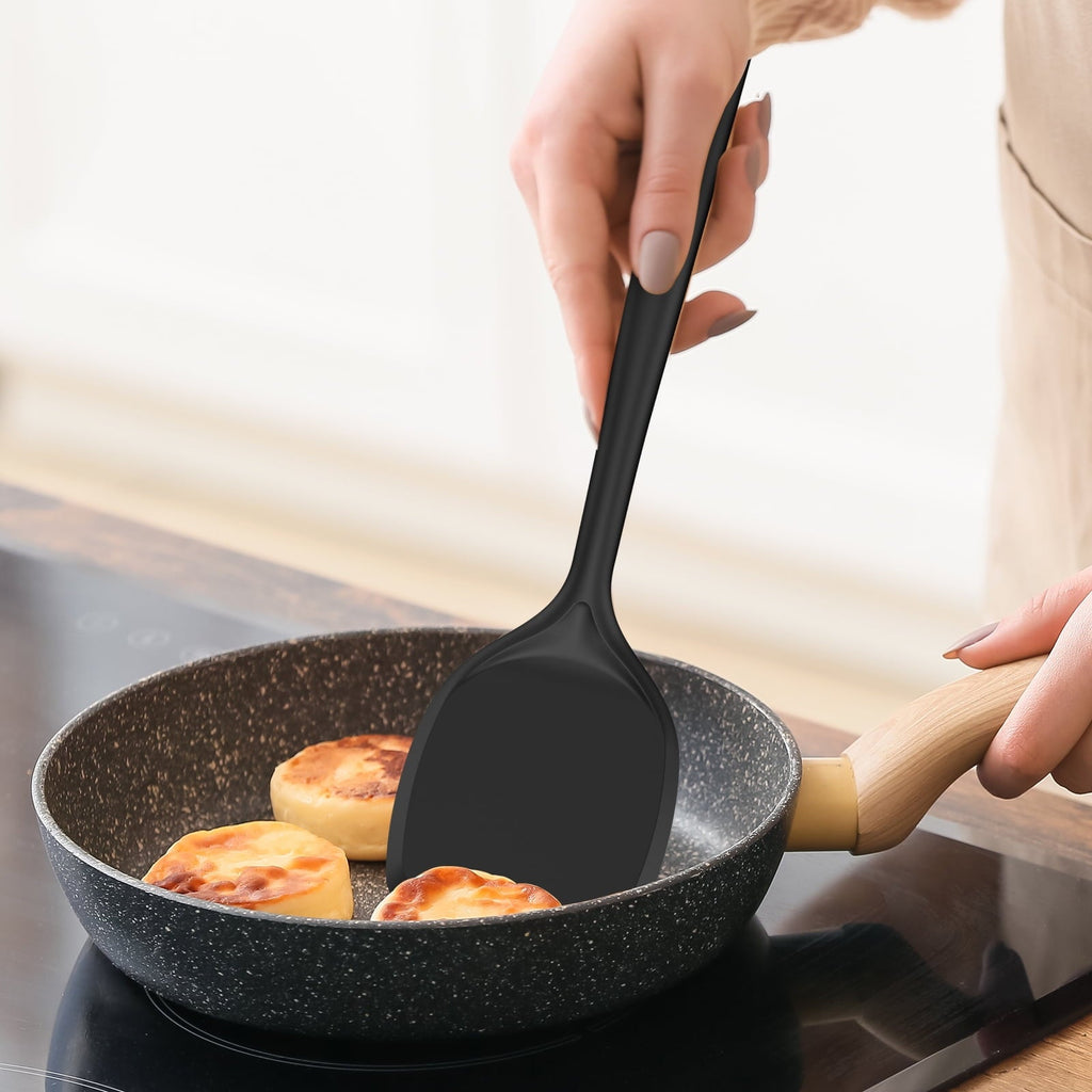 Ergonomic Cooking Silicone Kitchen Utensils Set, 600°F Heat Resistant Silicone Cooking Utensils, Spatula, Spoon, Whisk, Tongs, Kitchen ... - Durable Turner & Ladle Utensil Set for Home Chefs Detail