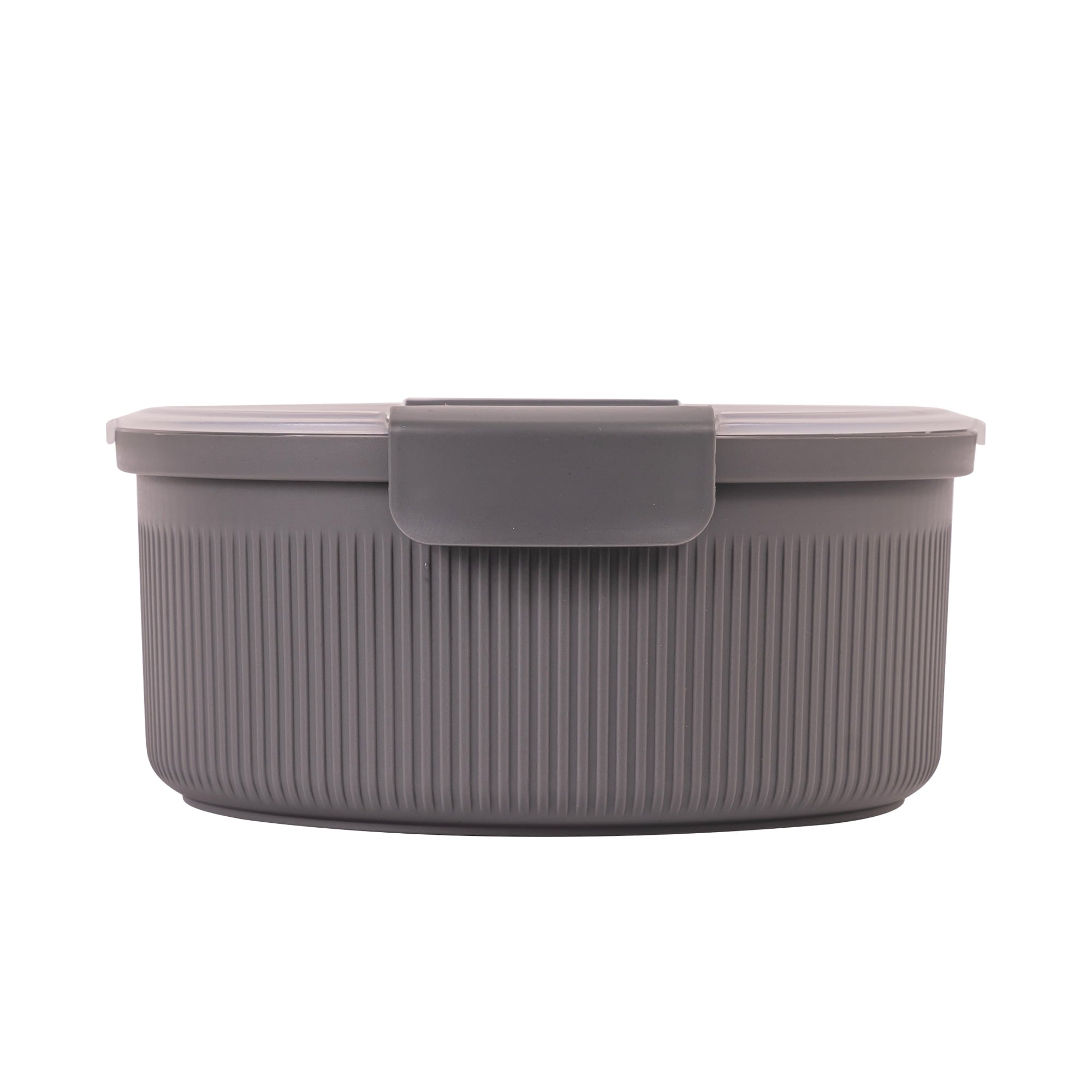 Sweet Treat Shaped Food Storage Bento Container, Round, Grey, 47oz Capacity, Ideal Use for Workday Meals and Travel - Deliciously Soft Cupcake Sensory Glob Detail