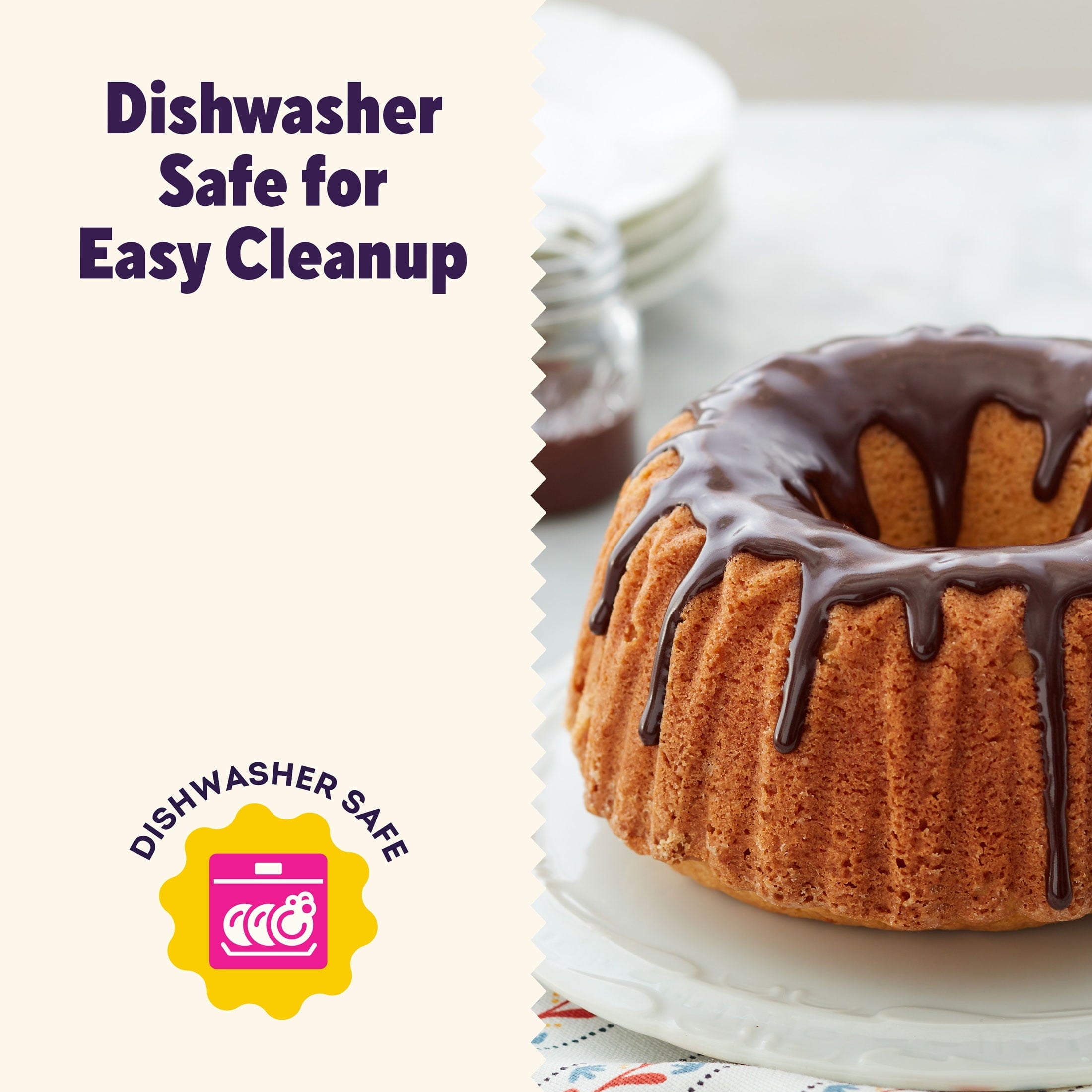 Premium Kitchen Everyday Non-Stick Bundt Cake Pan 6" Fluted Tube Baking Pan, Packaging May Vary - Innovative Kitchen Helper for Modern Cooking Detail