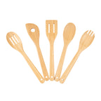 Professional Grade 5pk Bamboo Spoons for Cooking, Kitchen Essential Tools Set - Multi-Purpose Hand Tool for Daily Meal Prep Detail