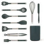 Premium Silicone 10-Piece Silicone Gadget Set - Green - Heat-Resistant Silicone Cooking Spatula Turner Detail