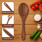 Heat-Resistant Wooden Spoons for Cooking, 8 Pcs Natural Wooden Utensil for Cooking with Non-Stick, Heat Resistant, Wood... - Durable Turner & Ladle Utensil Set for Home Chefs Detail