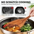 Ergonomic Cooking 6-Piece Natural Teak Wooden Spoons for Cooking With 10 Hooks，Handcrafted Kitchen Utensils Set ，Ideal Gift Set - Heat-Resistant Silicone Cooking Spatula Turner Detail