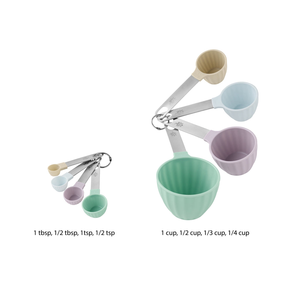 Time-Saving 8-Piece Plastic Measuring Cup and Spoon Set, Multicolor - Multi-Functional Manual Food Chopper & Slicer Detail