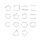 Multi-Functional Metal Shaped Cookie Cutters Set, 14 Pieces - Kitchen Gadget Tool for Quick Food Prep - Default Title