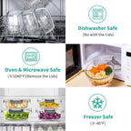 Playful Geometric 34pcs Glass Food Storage Containers with Lids Set, Airtight Meal Prep Containers (17 Containers & 17 Lids), Grey - Squishy Dohnut Sweet Treat Shaped Stress Toy Detail