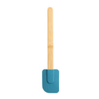 Premium Silicone Silicone Spatulas Set 4 with Bamboo Handles, Blue - Ergonomic Kitchen Tongs and Cooking Spoon Utensil Detail