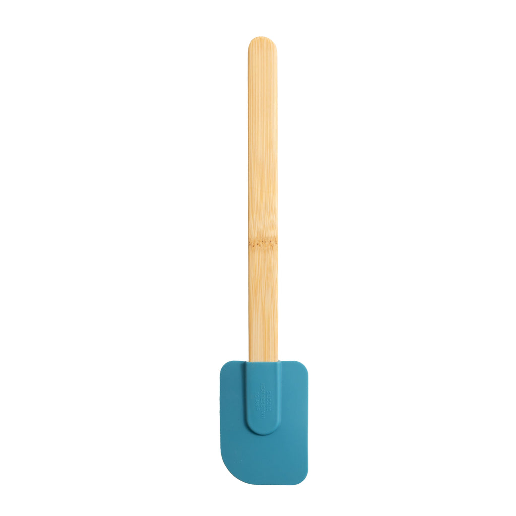 Chef-Quality Silicone Spatulas Set 4 with Bamboo Handles, Blue - Heavy Duty Stainless Steel Kitchen Shears Detail