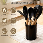 Durable Steel Silicone Cooking Utensils Set, Heat Resistant Kitchen Cooking Utensils Set, 12 PCS Handle Silicone Kitchen Gadgets Ut... - Multi-Purpose Hand Tool for Daily Meal Prep Detail