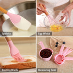 Non-Stick Safe 32 PCS Silicone Cooking Utensils Set, 446°F Heat Resistant for Nonstick Cookware - Ergonomic Kitchen Tongs and Cooking Spoon Utensil Detail