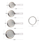 Ergonomic Manual Kitchen Stainless Steel 4-Piece Nesting Measuring Cups - Kitchen Gadget Tool for Quick Food Prep Detail