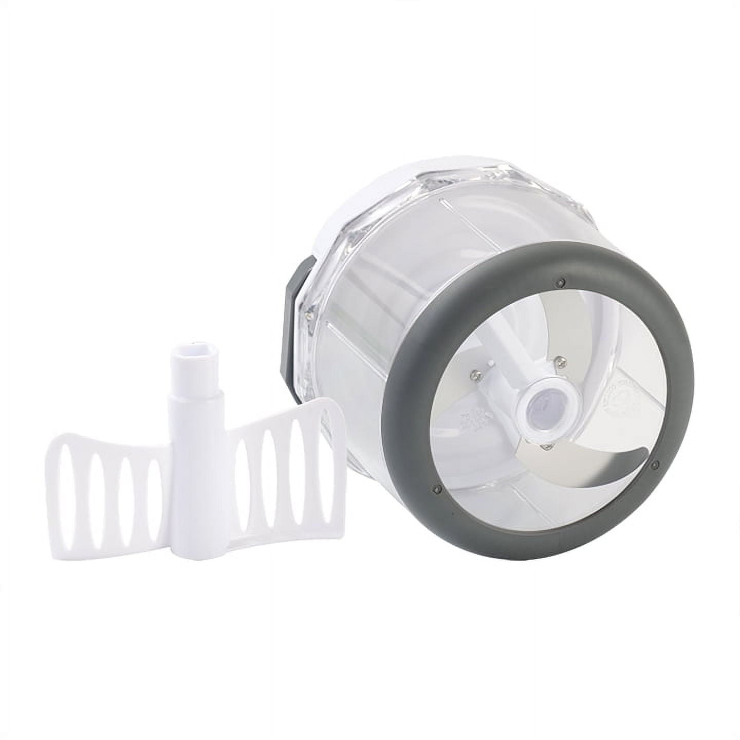 Premium Kitchen 1qt Quick Pull Chopper, BPA free , SS Blades, Food Contact Safe Material , White & Grey, Weight 320g - Kitchen Gadget Tool for Quick Food Prep Detail