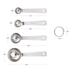 Premium Kitchen Kitchen Stainless Steel 4-Piece Nesting Measuring Spoons Set, Stainless Steel Finish - Innovative Kitchen Helper for Modern Cooking Detail