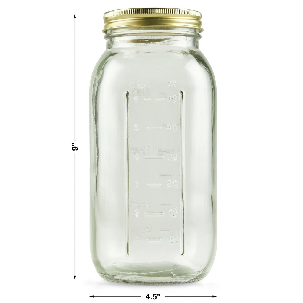 Playful Geometric 64 oz Mason Jars, Wide Mouth Half Gallon Canning Jars with Lids and Rings, 6-Pack Extra Large Glass Jars for Home Can... - Playful Star & Heart Shaped Geometric NeeDoh Detail