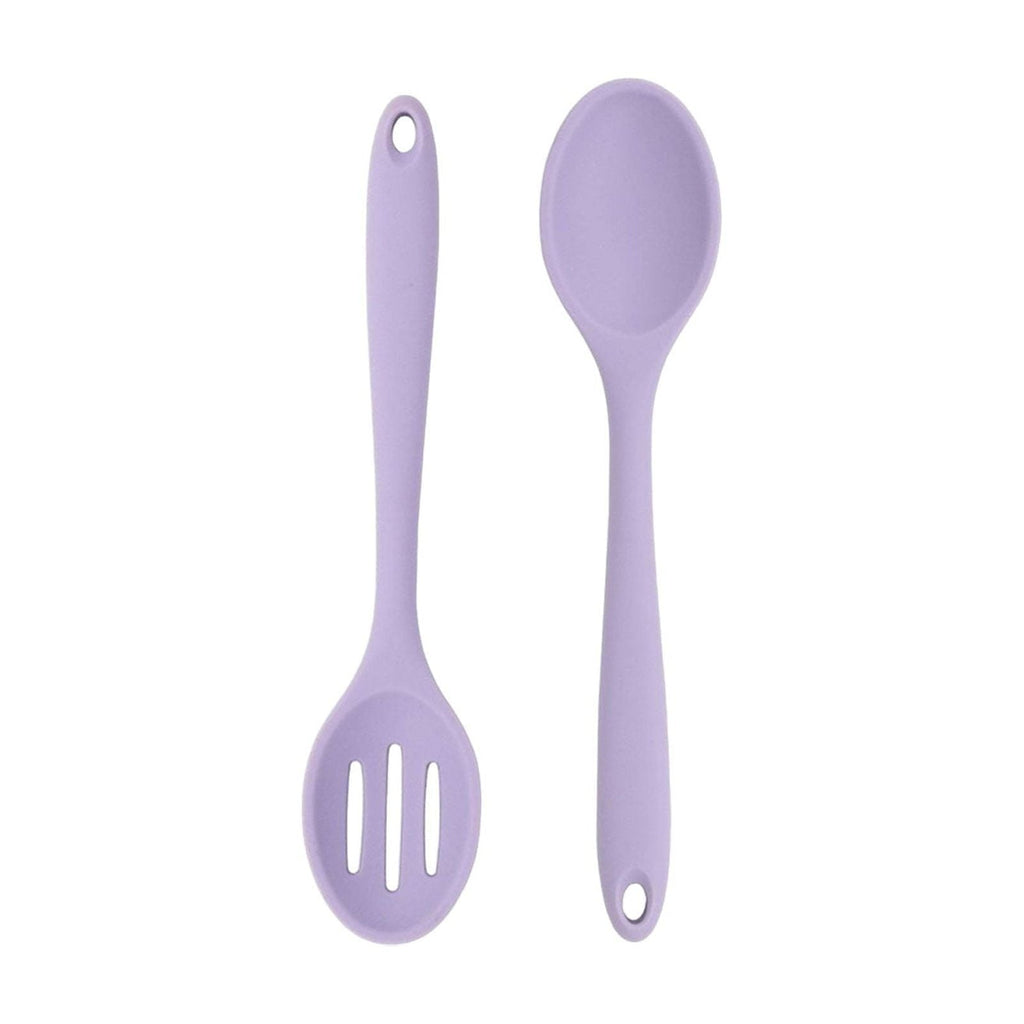 Seamless One-Piece Silicone Slotted Spoon, High Heat Resistant Silicone Cooking Spoon, 2Pcs Nonstick Silicone Mixing Spoon, Durable Kitc... - Durable Turner & Ladle Utensil Set for Home Chefs Detail