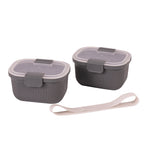 Whimsical Doughnut Plastic Food Storage Bento Snack Container, Rectangle, Grey, 19oz Capacity, Made for Portable Food Storage - Deliciously Soft Cupcake Sensory Glob Detail