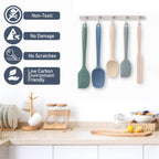 Heat-Resistant Food Grade Silicone Rubber Spatula Set, 5 Pcs Kithen Cooking Mixing Utensil Set, BPA-Free High Heat Resistant... - Durable Turner & Ladle Utensil Set for Home Chefs Detail
