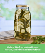 Playful Geometric 64 oz Mason Jars, Wide Mouth Half Gallon Canning Jars with Lids and Rings, 6-Pack Extra Large Glass Jars for Home Can... - Playful Star & Heart Shaped Geometric NeeDoh Detail