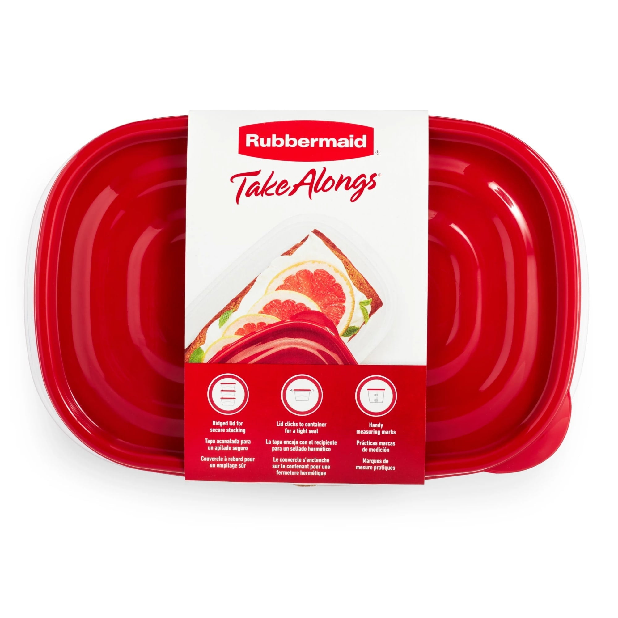 Sweet Treat Shaped 8 Cups, 2 Packs, Red, Plastic Deep Rectangle Food Storage Containers - Playful Star & Heart Shaped Geometric NeeDoh Detail
