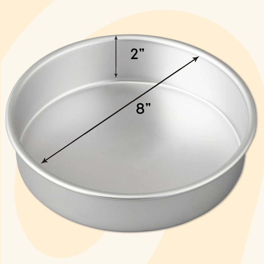 Ergonomic Manual Aluminum 8" Round Cake Pan 2" Depth Layer Cake Baking Pan, Packaging May Vary - Kitchen Gadget Tool for Quick Food Prep Detail