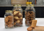 Playful Geometric 64 oz Mason Jars, Wide Mouth Half Gallon Canning Jars with Lids and Rings, 6-Pack Extra Large Glass Jars for Home Can... - Playful Star & Heart Shaped Geometric NeeDoh Detail