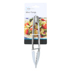 High-Precision Stainless Steel and Silicone Mini Food Tongs Grey - Professional Kitchen Tool for Culinary Enthusiasts Detail