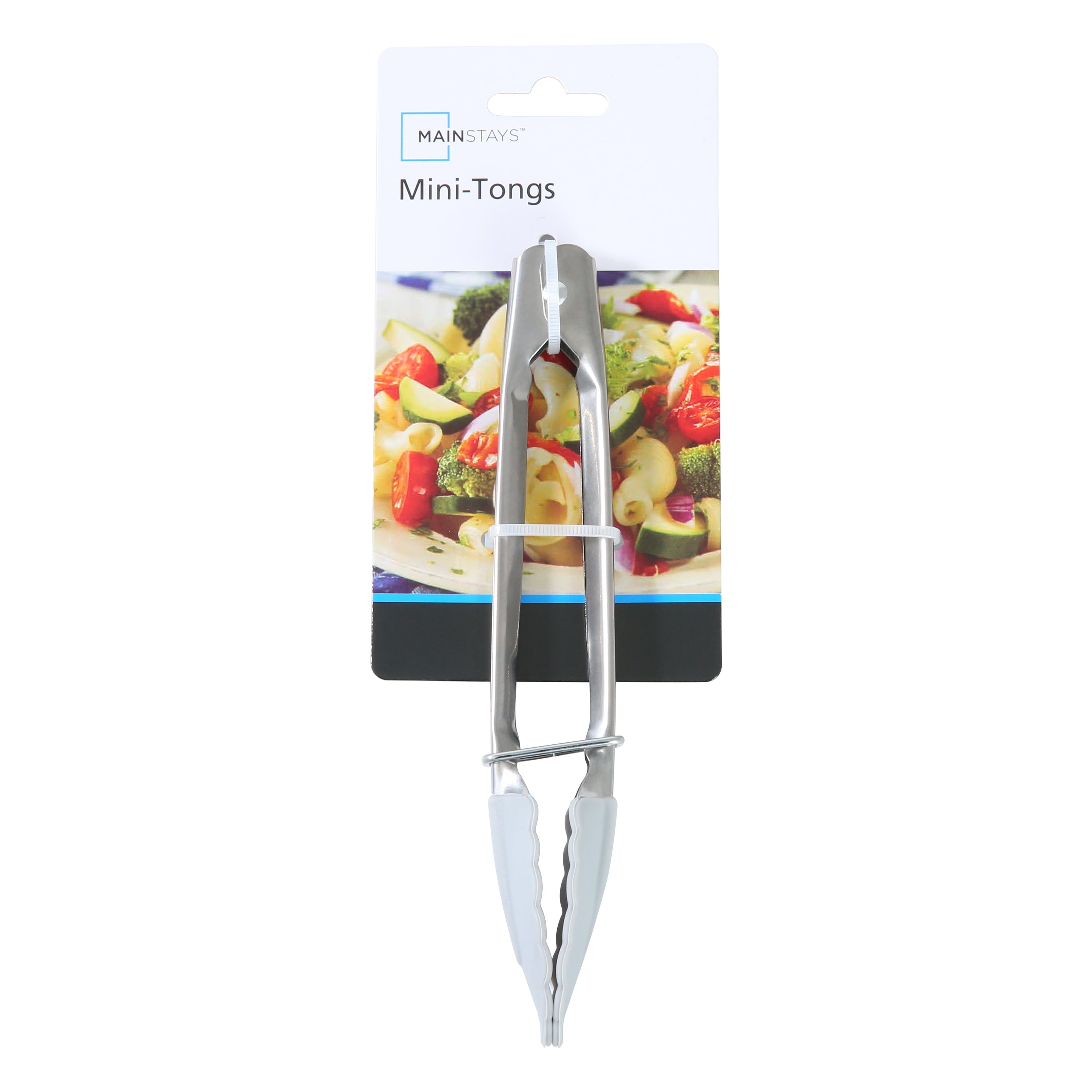 High-Precision Stainless Steel and Silicone Mini Food Tongs Grey - Professional Kitchen Tool for Culinary Enthusiasts Detail