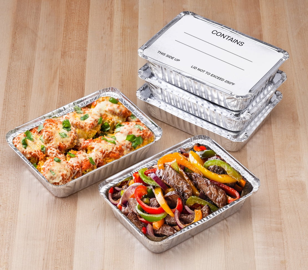 Deliciously Squishy Aluminum Meal Prep Pan with Lids, 5 Count - Playful Star & Heart Shaped Geometric NeeDoh Detail