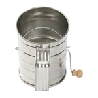 Multi-Functional Stainless Steel 3 Cup Flour Hand-Crank Sifter with Beechwood Handle Silver - Multi-Functional Manual Food Chopper & Slicer Detail