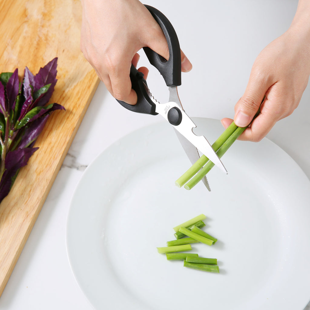 Ergonomic Manual Stainless Steel Multi-Purpose Kitchen Shears with Grip 1 Each - Multi-Functional Manual Food Chopper & Slicer Detail