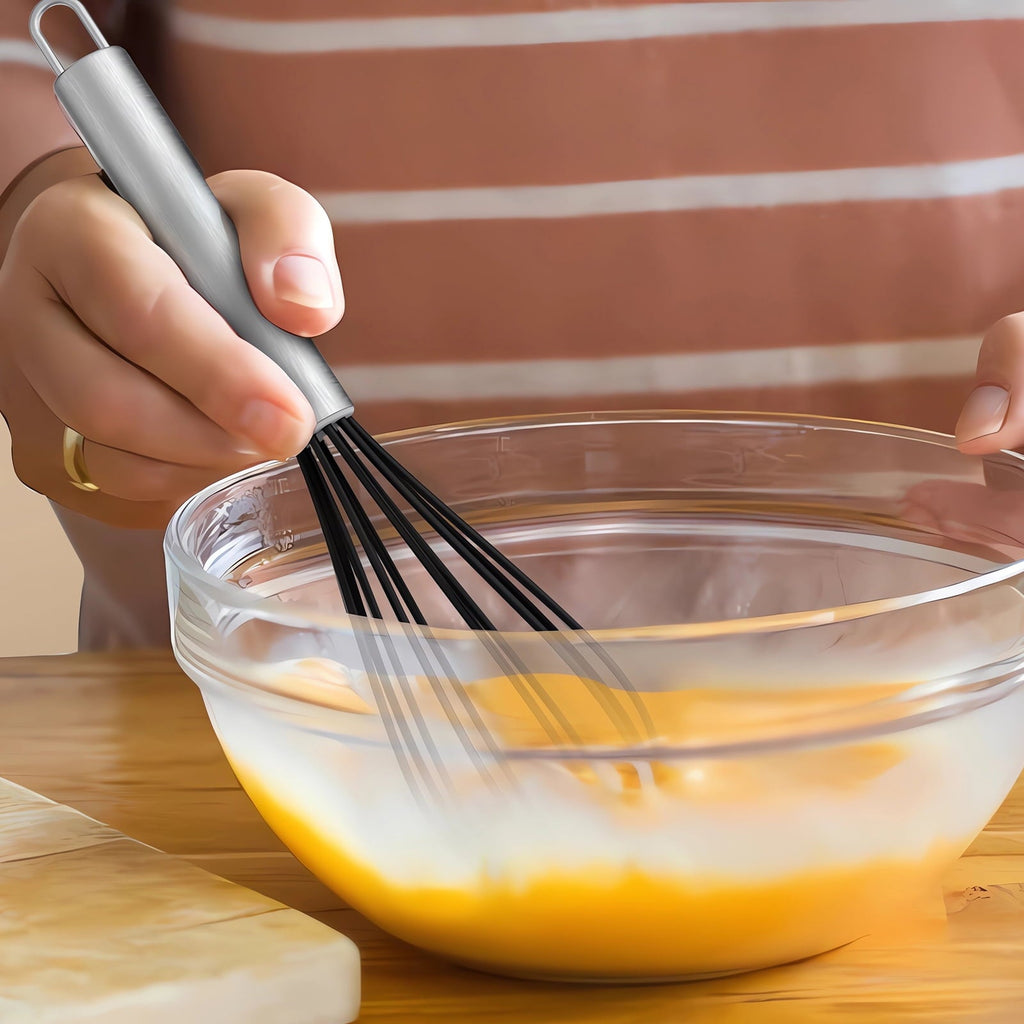 Durable Steel Silicone Cooking Utensils Set - 446°F Heat Resistant Kitchen Utensils,Turner Tongs,Spatula,Spoon,Brush,Whisk,Ki... - High-Precision Culinary Tool for Baking & Cooking Detail