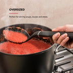 Seamless One-Piece 3-Piece Cooking Utensils Set with Ergonomic Handles, Black - Durable Turner & Ladle Utensil Set for Home Chefs Detail