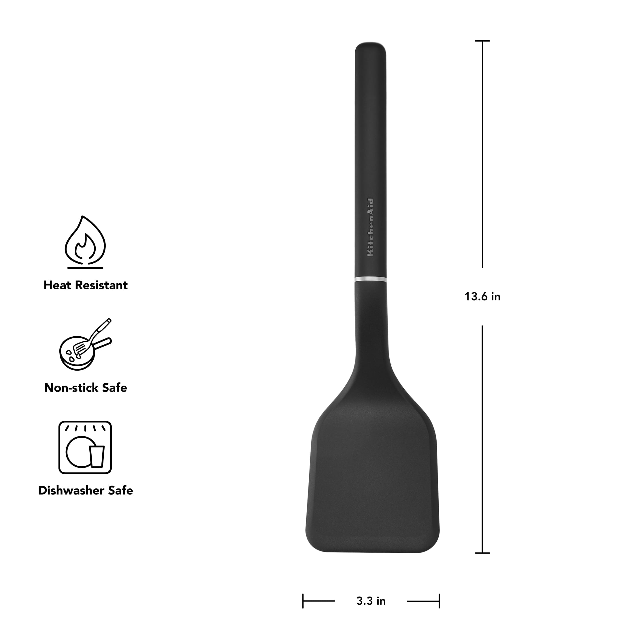 Professional Grade 3-Piece Cooking Utensils Set with Ergonomic Handles, Black - Heavy Duty Stainless Steel Kitchen Shears Detail