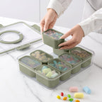 Sweet Treat Shaped 8-Compartment Snackle Box, Charcuterie and Snack Container, Divided Serving Tray with Lids and Handle, Dishwasher Saf... - Fun Food Fidget Cookie Squishable Toy Detail