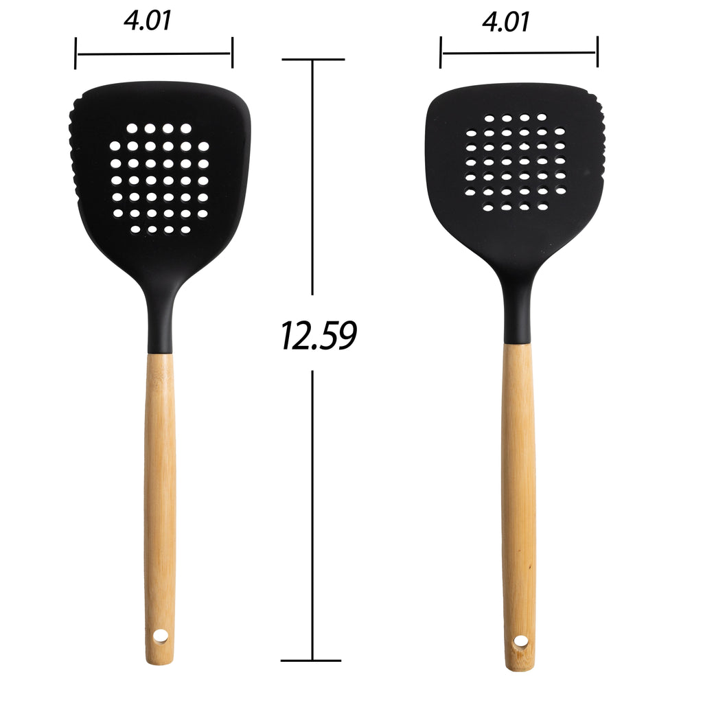 Professional Grade Kitchen and Cooking Utensil Turner, 13" L, Black - Professional Kitchen Tool for Culinary Enthusiasts Detail