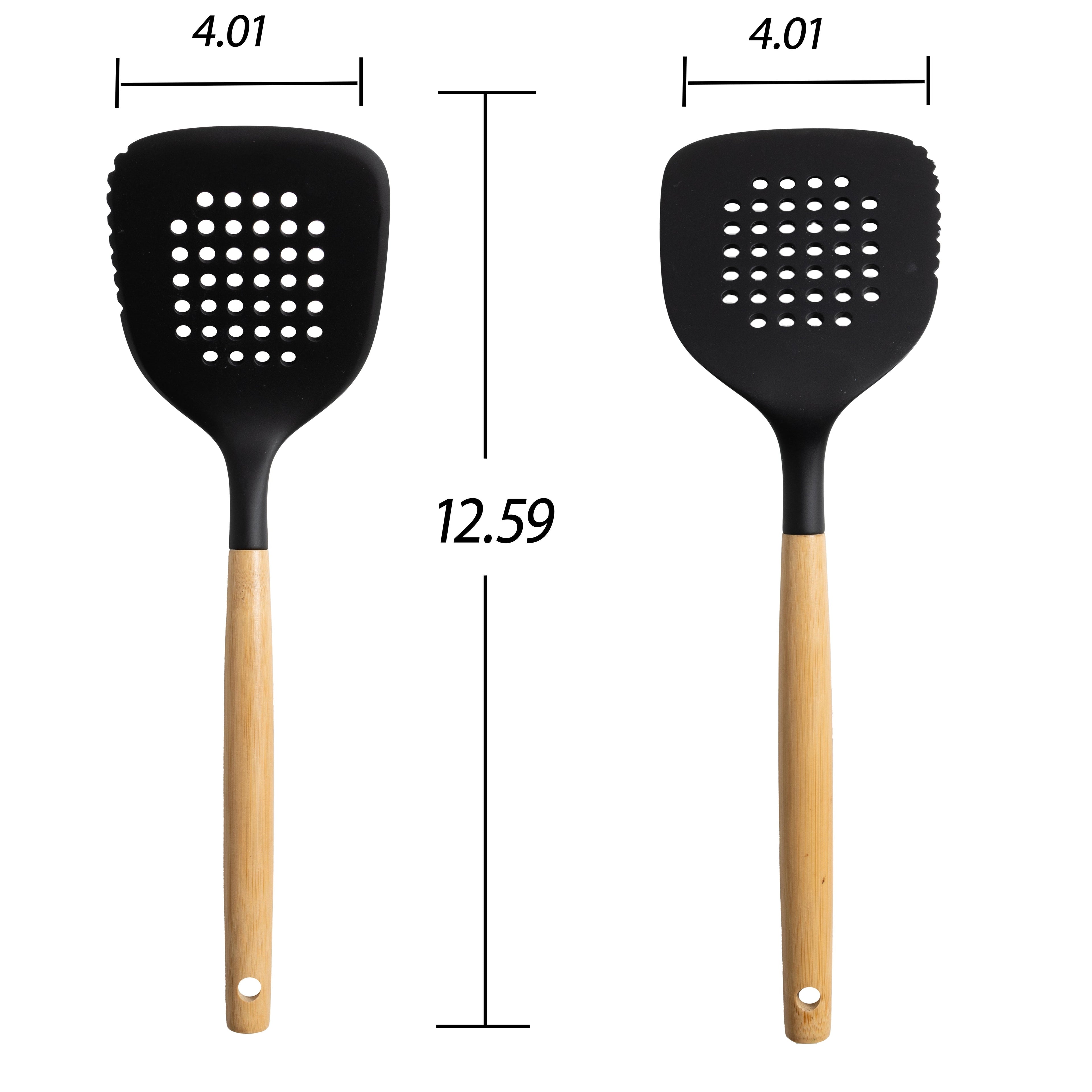 Professional Grade Kitchen and Cooking Utensil Turner, 13" L, Black - Professional Kitchen Tool for Culinary Enthusiasts Detail