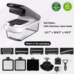 Ergonomic Manual Vegetable Chopper Food Slicer, 15 in 1 Multi-Function Food Chopper for Onion, Veggie, Cheese Grater, Vegetable... - Multi-Functional Manual Food Chopper & Slicer Detail