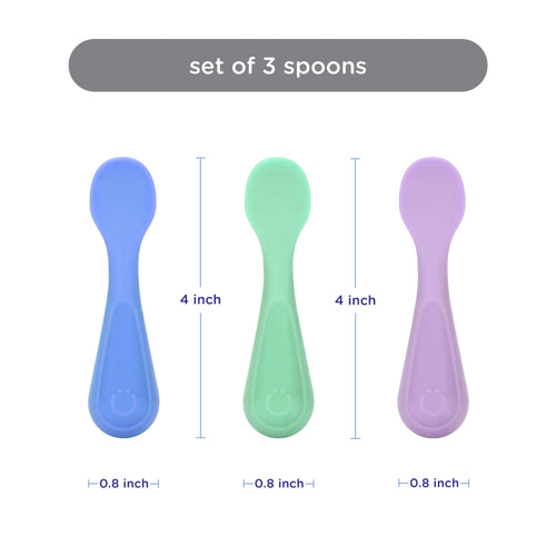 Chef-Quality Silicone Toddler Training Spoons, Baby, Silicone Flatware Sets, 3 Pack - Heavy Duty Stainless Steel Kitchen Shears Detail