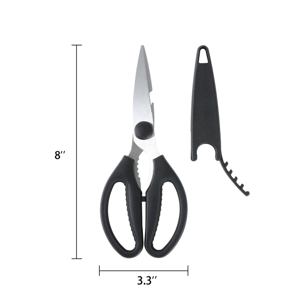 Ergonomic Manual Stainless Steel Multi-Purpose Kitchen Shears with Grip 1 Each - Multi-Functional Manual Food Chopper & Slicer Detail