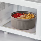 Sweet Treat Shaped Food Storage Bento Container, Round, Grey, 47oz Capacity, Ideal Use for Workday Meals and Travel - Deliciously Soft Cupcake Sensory Glob Detail