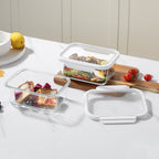 Whimsical Doughnut 4Cup Rectangle Glass Food Storage Container with Tritan Lid. Set of 2, 4 Pieces, Designed to H... - Deliciously Soft Cupcake Sensory Glob Detail