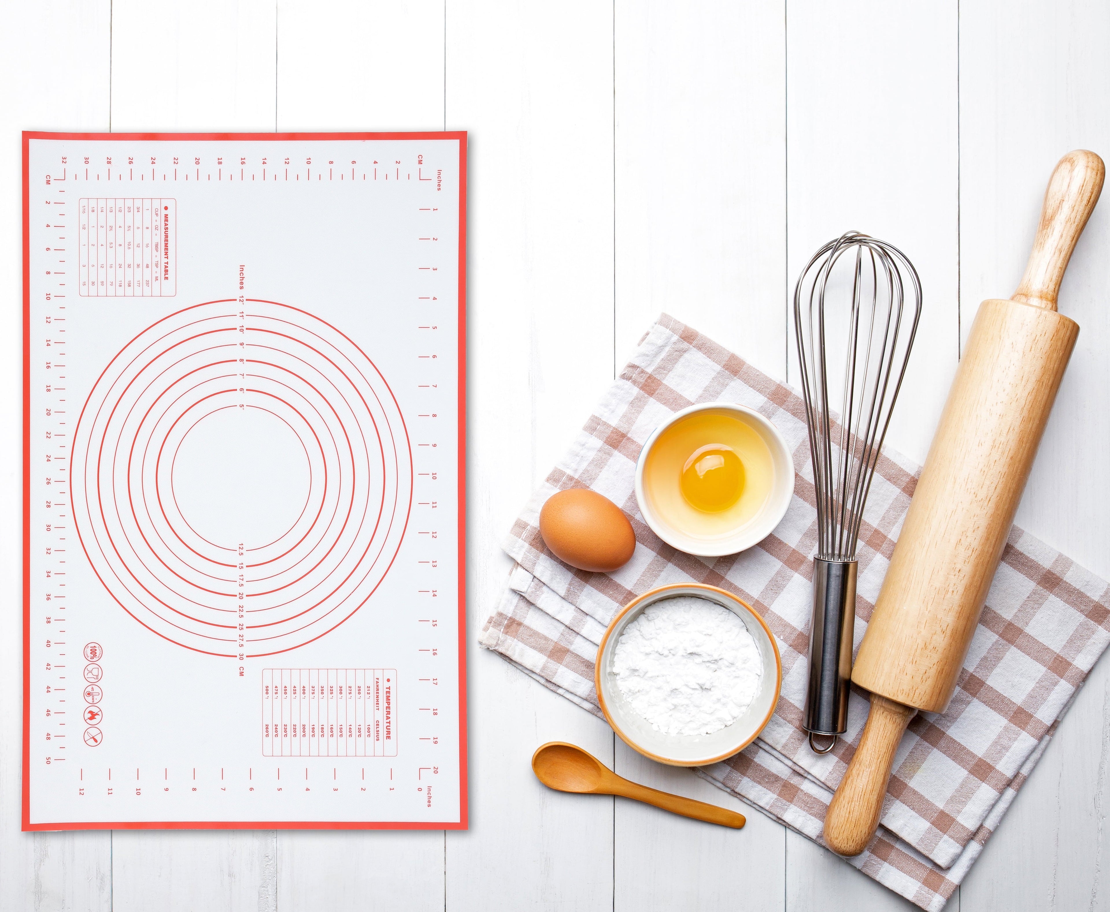 Premium Kitchen Reusable Silicone 24"x 18" Pastry Mat with Measurements - Kitchen Gadget Tool for Quick Food Prep Detail