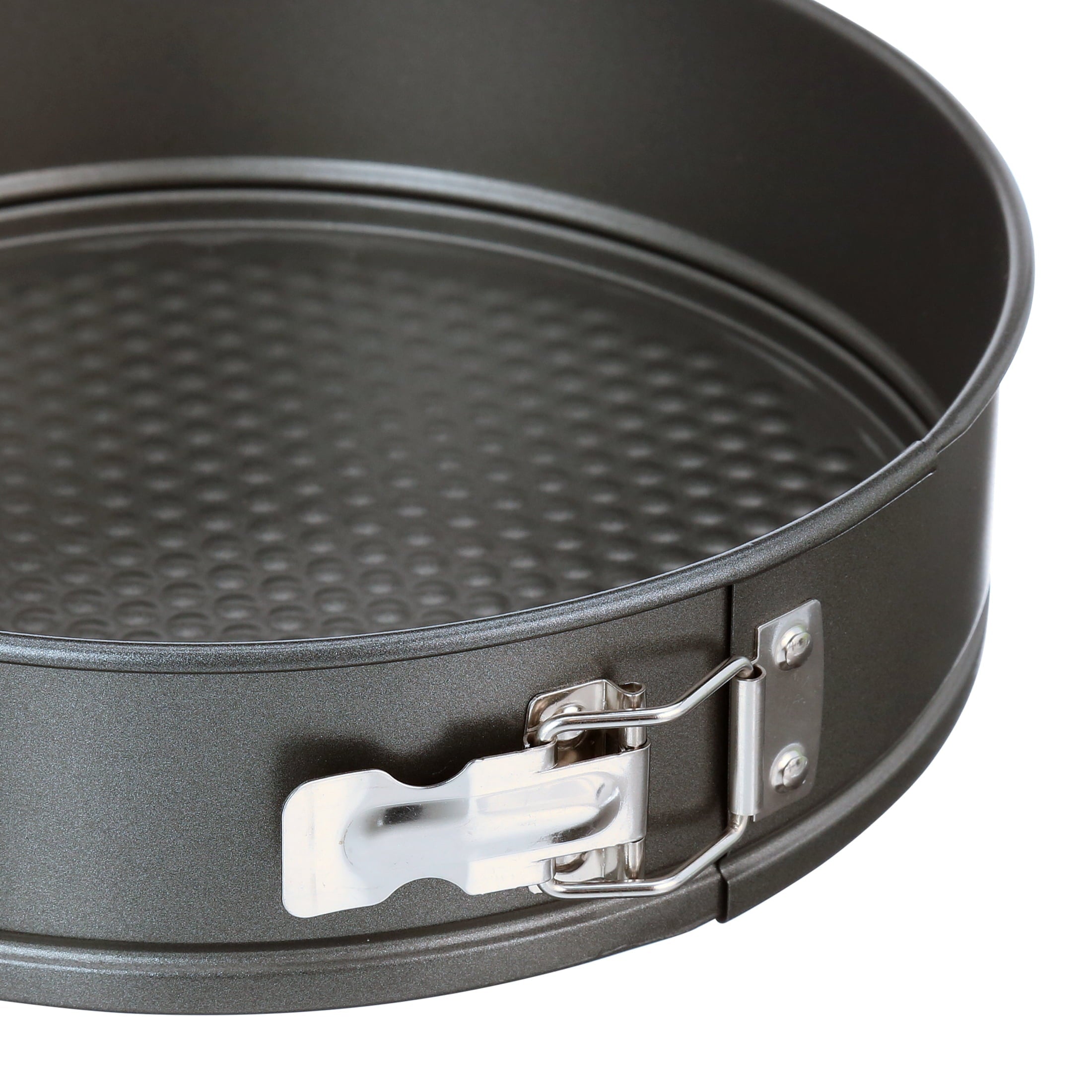 Time-Saving 8", 9", 10" Round Nonstick Carbon Steel Springform Cake Pans, Gray, Set of 3 - Premium Stainless Steel Garlic Presser & Peeler Detail