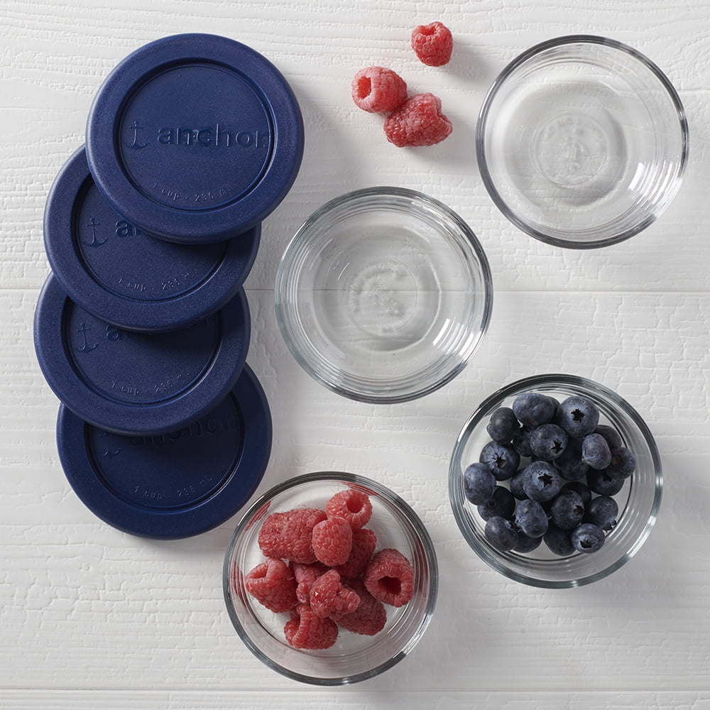 Sweet Treat Shaped Glass Food Storage Containers with Lids, 1 Cup Round, Set of 4 - Fun Food Fidget Cookie Squishable Toy Detail